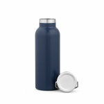 Botella térmica de acero inoxidable reciclado con acabado mate 530ml color azul marino segunda vista frontal