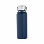 Botella térmica de acero inoxidable reciclado con acabado mate 530ml color azul marino vista frontal