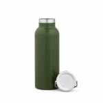 Botella térmica de acero inoxidable reciclado con acabado mate 530ml color verde militar segunda vista frontal