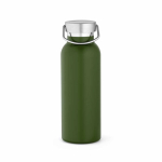 Botella térmica de acero inoxidable reciclado con acabado mate 530ml color verde militar vista frontal