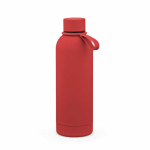 Botella térmica de acero inox reciclado con asa de silicona 490ml color rojo