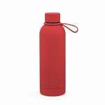 Botella térmica de acero inox reciclado con asa de silicona 490ml color rojo segunda vista