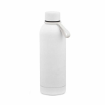 Botella térmica de acero inox reciclado con asa de silicona 490ml color blanco