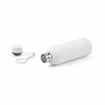 Botella térmica de acero inox reciclado con asa de silicona 490ml color blanco tercera vista