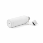 Botella térmica de acero inox reciclado con asa de silicona 490ml color blanco cuarta vista