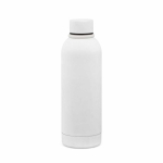 Botella térmica de acero inox reciclado con asa de silicona 490ml color blanco vista trasera