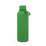 Botella térmica de acero inox reciclado con asa de silicona 490ml color verde