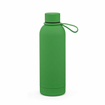 Botella térmica de acero inox reciclado con asa de silicona 490ml color verde segunda vista