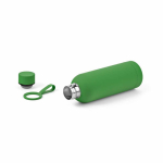 Botella térmica de acero inox reciclado con asa de silicona 490ml color verde tercera vista