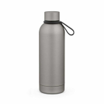 Botella térmica de acero inox reciclado con asa de silicona 490ml color plateado segunda vista