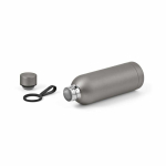 Botella térmica de acero inox reciclado con asa de silicona 490ml color plateado tercera vista