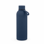 Botella térmica de acero inox reciclado con asa de silicona 490ml color azul marino