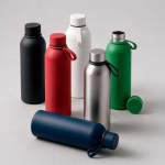 Botella térmica de acero inox reciclado con asa de silicona 490ml