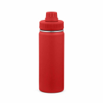 Botella térmica de acero inoxidable reciclado con tapa doble 500ml color rojo vista trasera