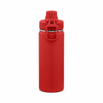 Botella térmica de acero inoxidable reciclado con tapa doble 500ml color rojo vista frontal