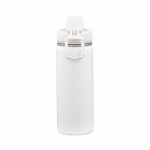 Botella térmica de acero inoxidable reciclado con tapa doble 500ml color blanco vista frontal