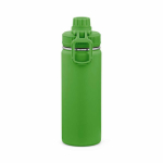 Botella térmica de acero inoxidable reciclado con tapa doble 500ml color verde vista frontal