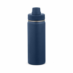 Botella térmica de acero inoxidable reciclado con tapa doble 500ml color azul marino vista trasera