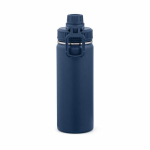 Botella térmica de acero inoxidable reciclado con tapa doble 500ml color azul marino vista frontal