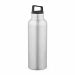 Botella térmica de acero inoxidable reciclado con asa de transporte 2L color plateado