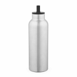 Botella térmica de acero inoxidable reciclado con asa de transporte 2L color plateado quinta vista