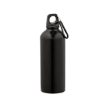 Botella de acero inoxidable reciclado con acabado brillante 510ml color negro vista frontal