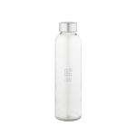 Botella de vidrio con tapa de rosca plateada antigoteo 510ml vista principal
