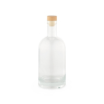 Botella con cuerpo de cristal con tapa de madera hermética 780ml color transparente vista frontal