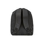 Mochila isotérmica de poliéster reciclado y doble cremallera 12L color negro vista trasera