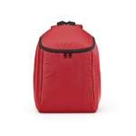 Mochila isotérmica de poliéster reciclado y doble cremallera 12L color rojo vista frontal