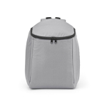 Mochila isotérmica de poliéster reciclado y doble cremallera 12L color gris vista frontal