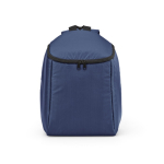 Mochila isotérmica de poliéster reciclado y doble cremallera 12L color azul marino vista frontal
