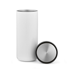 Vaso de viaje de acero inoxidable reciclado con doble pared 500ml color blanco segunda vista