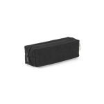 Estuche multiusos de lona reciclada con cremallera 270 g/m2 color negro