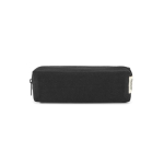Estuche multiusos de lona reciclada con cremallera 270 g/m2 color negro vista frontal