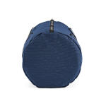 Bolsa de gimnasio de nylon reciclado con compartimento para calzado color azul marino cuarta vista