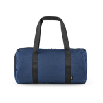 Bolsa de gimnasio de nylon reciclado con compartimento para calzado color azul marino vista frontal