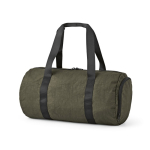 Bolsa de gimnasio de nylon reciclado con compartimento para calzado color verde oscuro segunda vista