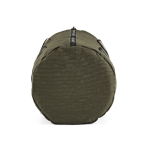 Bolsa de gimnasio de nylon reciclado con compartimento para calzado color verde oscuro cuarta vista