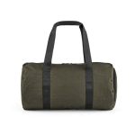 Bolsa de gimnasio de nylon reciclado con compartimento para calzado color verde oscuro vista trasera