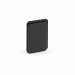 Portatarjetas magnético para móvil en piel sintética con clip color negro
