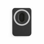 Portatarjetas magnético para móvil en piel sintética con clip color negro vista trasera