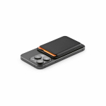 Portatarjetas magnético para móvil en piel sintética con clip color negro vista de detalle