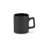 Taza de cerámica con acabado mate y asa tipo cuadrada 260ml color negro