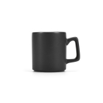 Taza de cerámica con acabado mate y asa tipo cuadrada 260ml color negro segunda vista