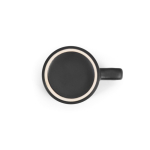 Taza de cerámica con acabado mate y asa tipo cuadrada 260ml color negro tercera vista