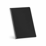 Libreta con tapa blanda y espiral lateral A5 hojas a rayas color negro