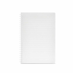 Libreta con tapa blanda y espiral lateral A5 hojas a rayas color blanco vista frontal