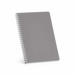 Libreta con tapa blanda y espiral lateral A5 hojas a rayas color gris