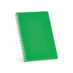 Libreta con tapa blanda y espiral lateral A5 hojas a rayas color verde